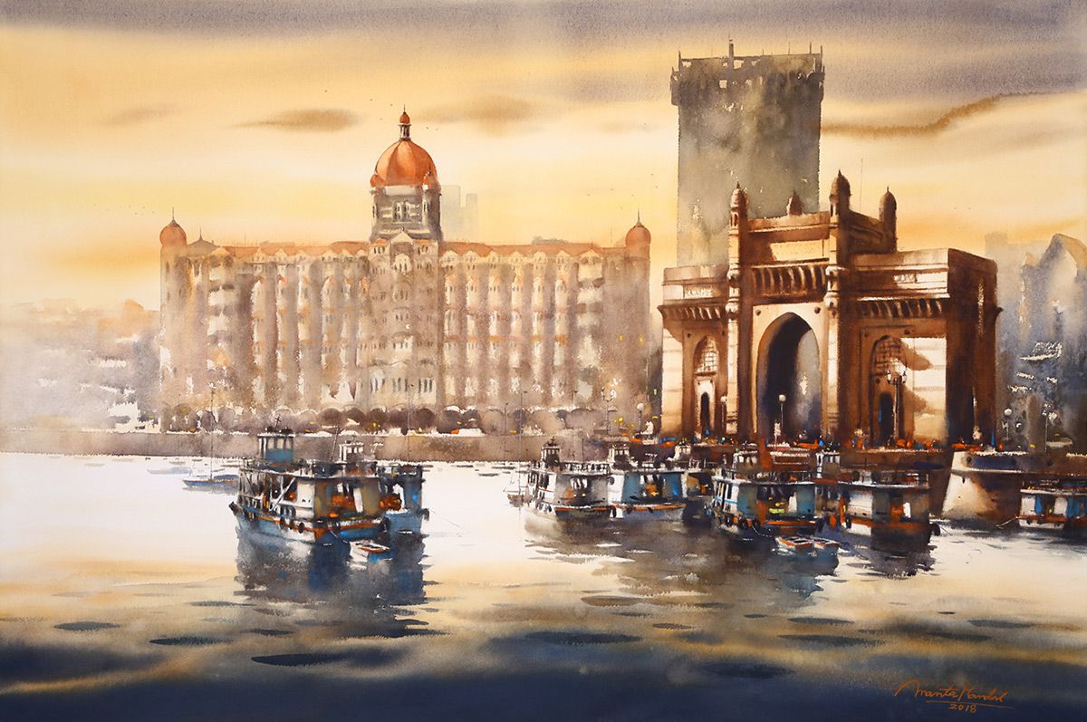 Gateway of India Mumbai painting by Ananta Mandal