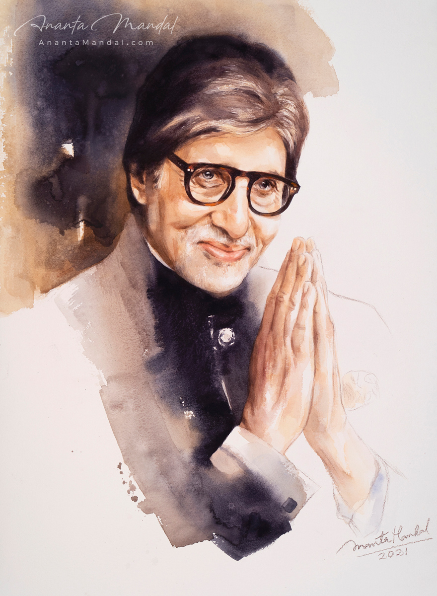 Pencil Sketch Of Amitabh Bachchan | DesiPainters.com