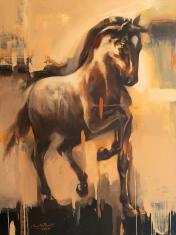 Brown-Horse-painting-by-Ananta-Mandal-Indian-artist
