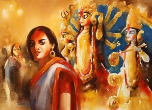 Devi-Celebration-paintings-by-ananta-mandal