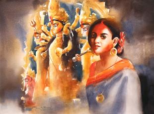 Durga-Puja-paintings-by-ananta-mandal