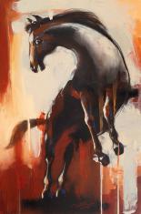 Horse-in-Motion-III-painting-by-Ananta-Mandal-Indian-artist