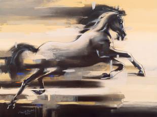 horse painting acrylic on canvas by ananta mandal
