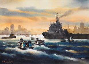 Mumbai-Arabian-Sea-III-paintings-by-ananta-mandal