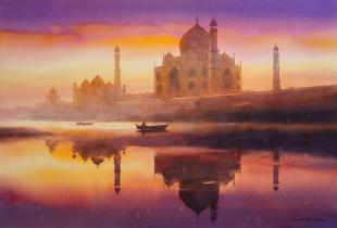Taj-Mahal-painting-Jehangir-Art-Gallery-ananta-mandal-exhibition