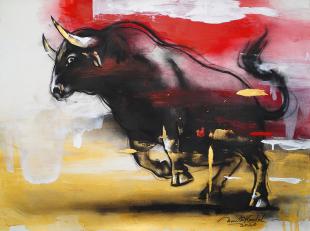 big-bull-painting-by-ananta-mandal