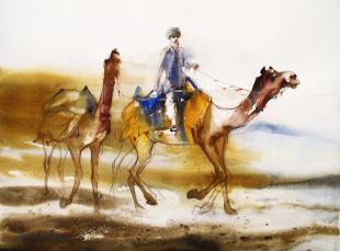 camel-riding-painting-by-ananta-mandal