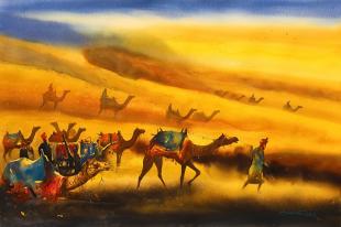 indian painting, desert painting