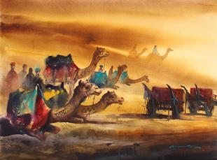 rajasthan-landscape-painting-by-ananta-mandal