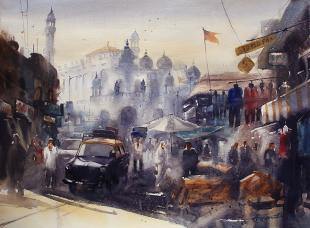 mumbai-juma-masjid-painting-by-ananta-mandal
