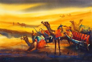 rajasthan-watercolor-painting-by-ananta-mandal