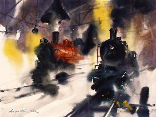 Steam-rail-painting-by-ananta-mandal